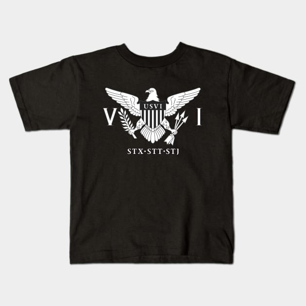 USVI FLAG - Virgin islands Flag B & W  - STT STX STJ Kids T-Shirt by MOHAWK
